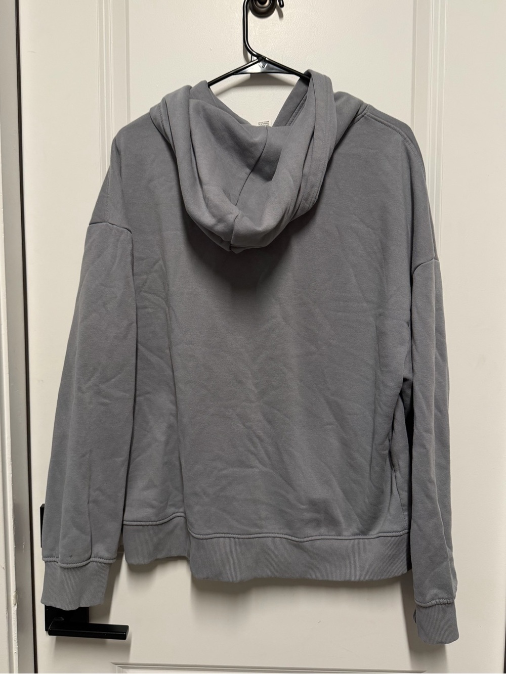 H&M Gray Fleece Lined Oversized Pullover Hoodie Women’s Large - Picture 4 of 4